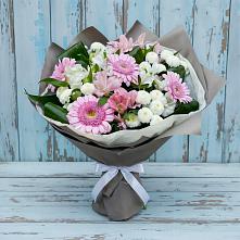 Букет цветов из:  Герберы, Альстромерии и Хризантемы #REPLACE_PRED# Заполярном Республики Коми