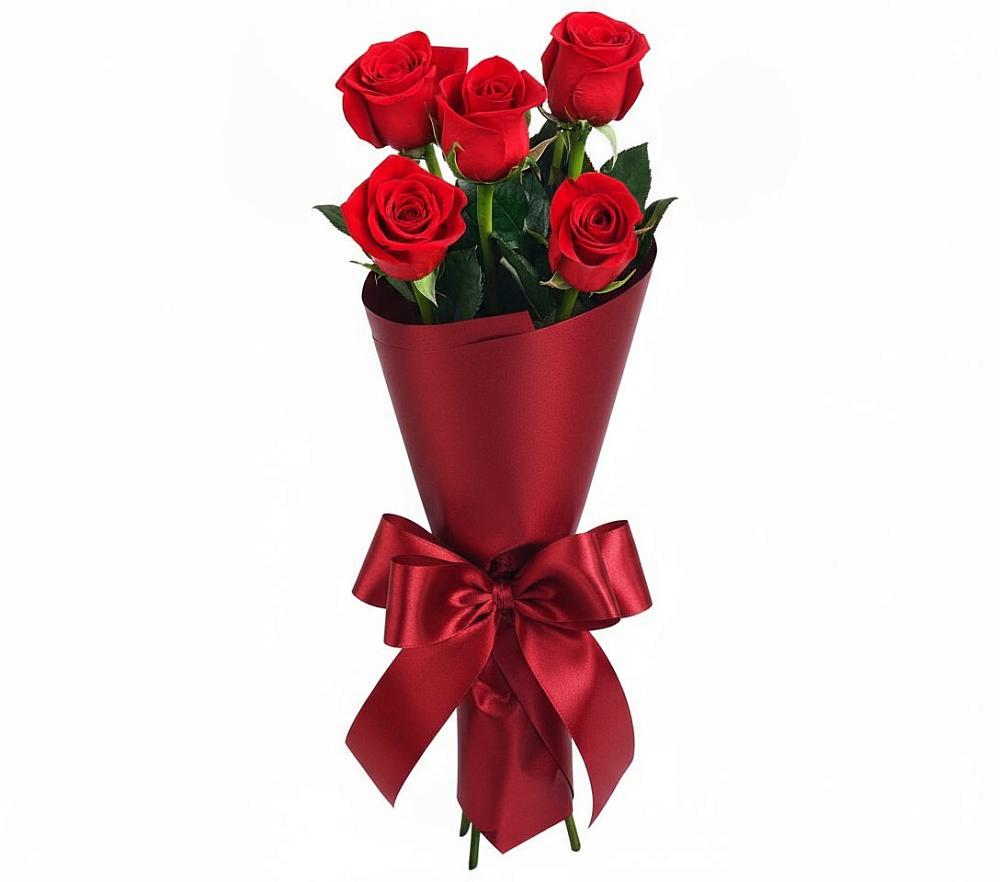Букет 5 Красных роз Эдлесс Лав в Заполярном Республики Коми