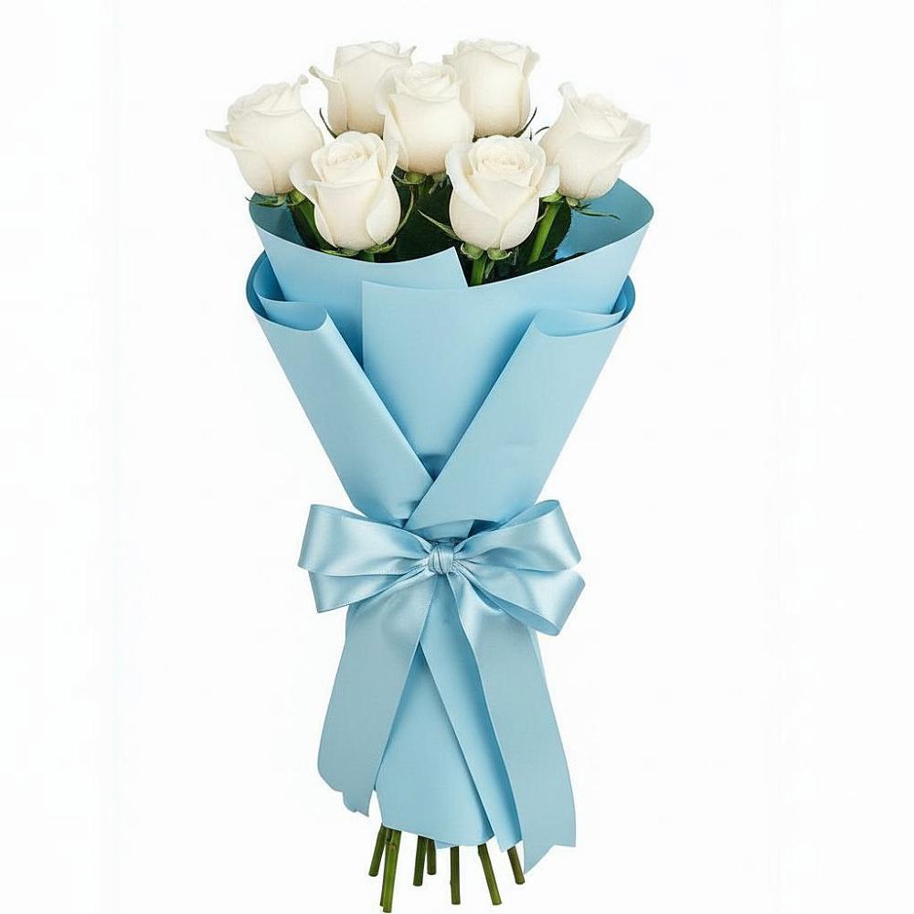 Букет 7 белых роз Проуд в Заполярном Республики Коми