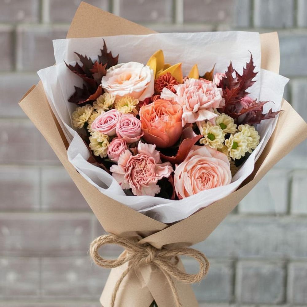 Букет цветов из: Гвоздики, Хризантемы и Розы в Заполярном Республики Коми