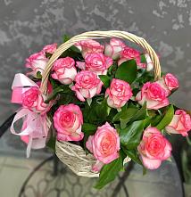 Цветочная композиция из Розы в корзине #REPLACE_PRED# Заполярном Республики Коми