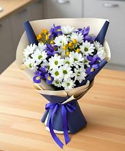 Букет цветов из:  Розы, Ирисы и Хризантемы #REPLACE_PRED# Заполярном Республики Коми