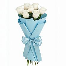 Букет 7 белых роз Проуд в Заполярном Республики Коми