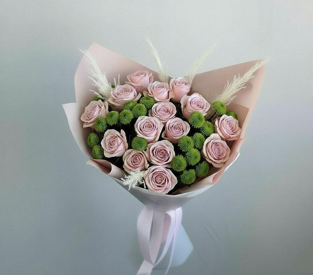 Букет цветов из: Розы и Хризантемы в Заполярном Республики Коми