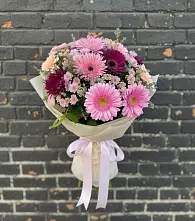 Букет цветов из:  Герберы и Хризантемы в Заполярном Республики Коми