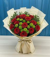 Букет цветов из:  Розы и Хризантемы в Заполярном Республики Коми