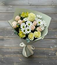 Букет цветов из:  Альстромерии, Розы и Хризантемы в Заполярном Республики Коми
