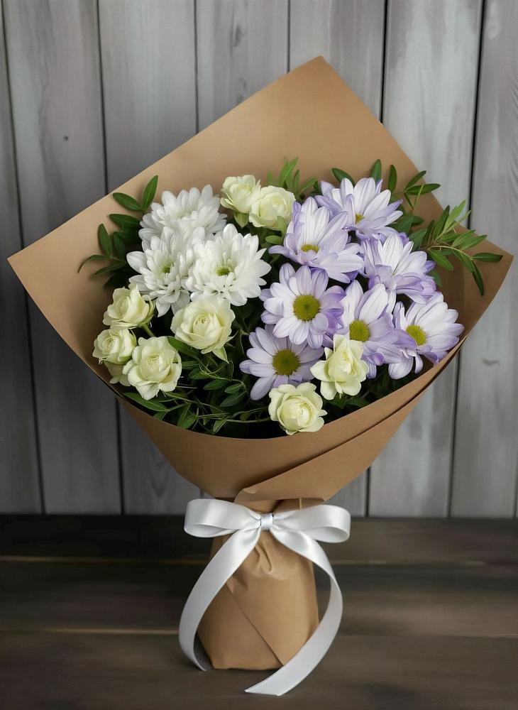 Букет цветов из: Хризантемы и Розы в Заполярном Республики Коми